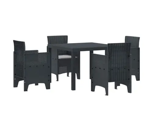 Dārza Ēdamais Komplekts 5 Pcs Antracīts Plastmasa Vidaxl