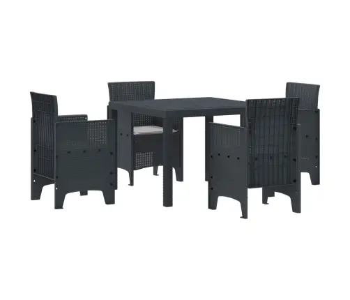 Aia Söögilaudade Komplekt 5 Pcs Antratsiit Polt Rattan