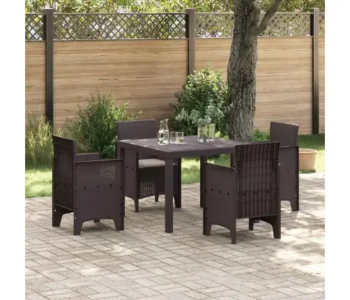 Sodo Valgomojo Komplektas 5 Pcs Ruda Polt Ratanas