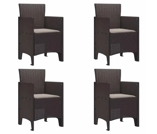 Sodo Valgomojo Komplektas 5 Pcs Ruda Polt Ratanas