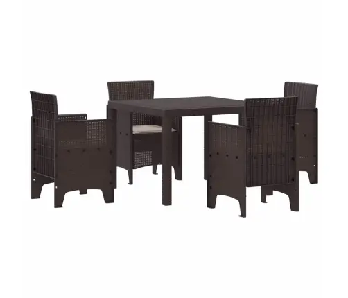 Sodo Valgomojo Komplektas 5 Pcs Ruda Polt Ratanas