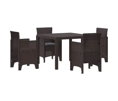 Dārza Galds 5 Pcs Brūna Polipropilēns Vidaxl