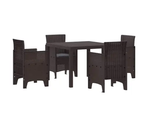 Dārza Galds 5 Pcs Brūna Polipropilēns Vidaxl