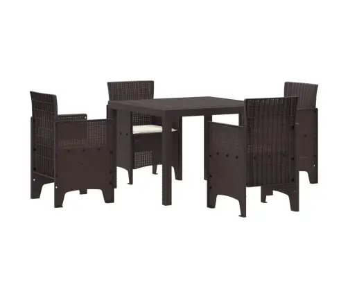 Sodo Valgomojo Komplektas 5 Pcs Ruda Polt Ratanas