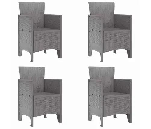 Dārza Ēdamistabas Komplekts 5 Pcs Gaiši Pelēks Vidaxl
