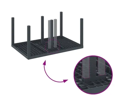 Dārza Ēdamistabas Komplekts 7 Pcs Antracīts Pe Ratan Vidaxl