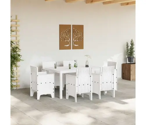 Sodo Valgomojo Komplektas 7 Pcs Balta Polt Ratanas