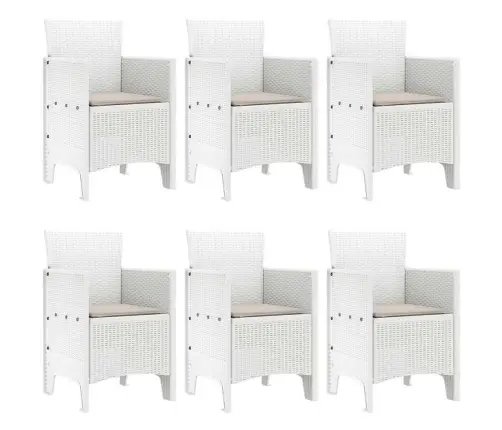 Sodo Valgomojo Komplektas 7 Pcs Balta Polt Ratanas