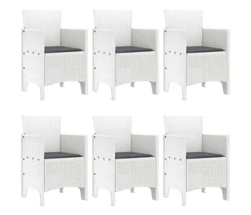 Aia Söögilaudade Komplekt 7 Pcs Valge Polt Rattan