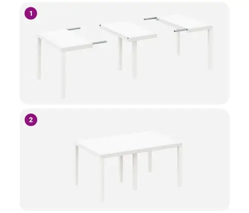 Aia Söögilaudade Komplekt 7 Pcs Valge Polt Rattan