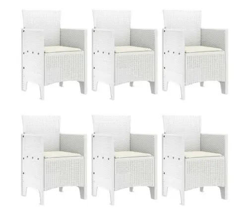 7 Pcs Balts Mākslīgā Rotangpalma Vidaxl