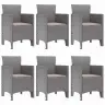 Dārza Ēdamistabas Komplekts 7 Pcs Gaiši Pelēks Plastmasa Vidaxl