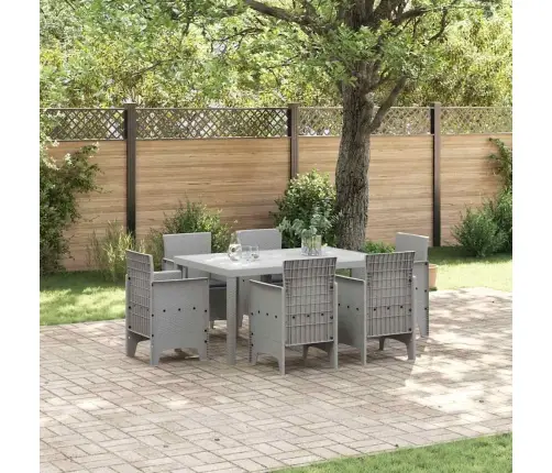 Aia Söögilaudade Komplekt 7 Pcs Helehall Polt Rattan