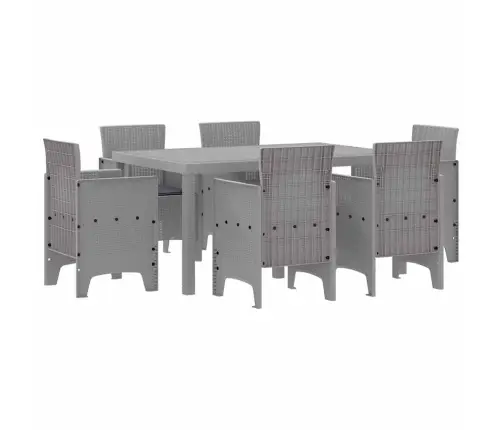Aia Söögilaudade Komplekt 7 Pcs Helehall Polt Rattan