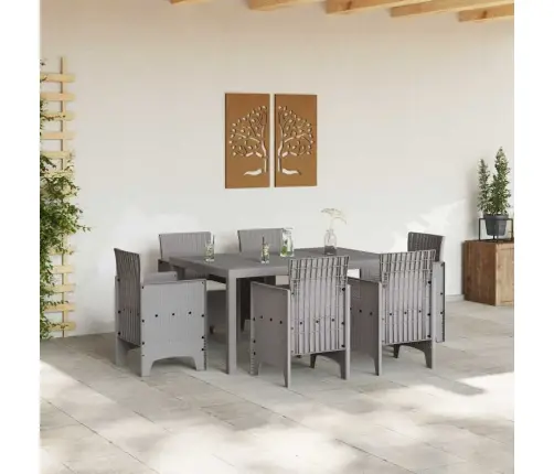 Aia Söögilaudade Komplekt 7 Pcs Helehall Polt Rattan