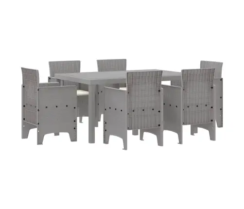 Aia Söögilaudade Komplekt 7 Pcs Helehall Polt Rattan