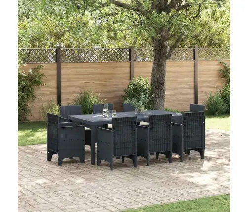 Aia Söögilaudade Komplekt 9 Pcs Antratsiit Polt Rattan