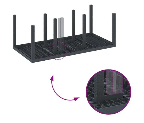 Sodo Valgomojo Komplektas 9 Pcs Antracitas Polipropilenas