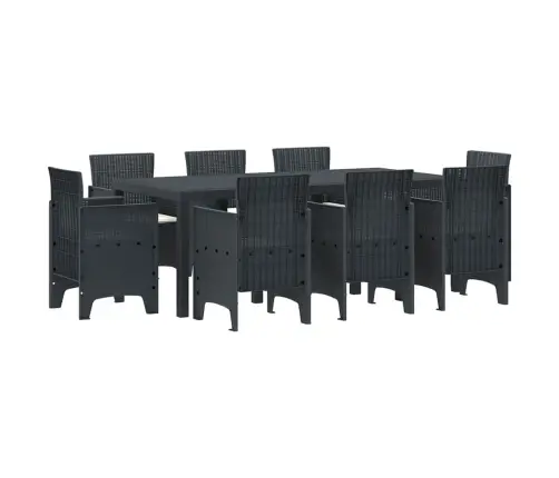 Aia Söögilaudade Komplekt 9 Pcs Antratsiit Polt Rattan