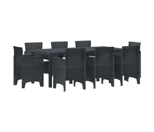 Sodo Valgomojo Komplektas 9 Pcs Antracitas Polipropilenas