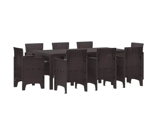 Aia Söögilaudade Komplekt 9 Pcs Pruun Polüpropüleen