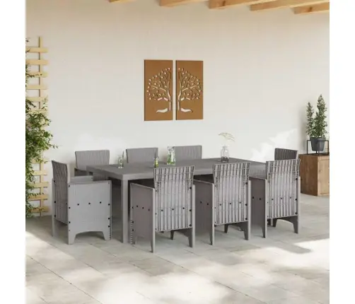 Sodo Valgomojo Komplektas 9 Pcs Šviesiai Pilka Polipropilenas