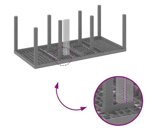 Sodo Valgomojo Komplektas 9 Pcs Šviesiai Pilka Polipropilenas