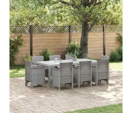 Sodo Valgomojo Komplektas 9 Pcs Šviesiai Pilka Polipropilenas