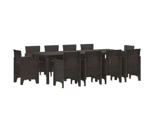 Sodo Valgomojo Komplektas 11 Pcs Ruda Polt Ratanas