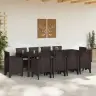 Dārza Ēdamgalds 11 Pcs Brūna 250 X 100 X 73 Cm Pe Ratan Vidaxl