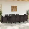 Dārza Galdu Komplekts 11 Pcs Brūna 250 X 100 X 73 Cm Vidaxl