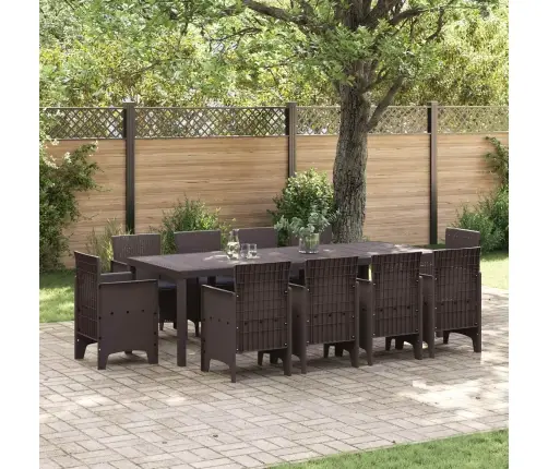 Dārza Galdu Komplekts 11 Pcs Brūna 250 X 100 X 73 Cm Vidaxl