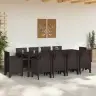 Dārza Galdu Komplekts 11 Pcs Brūna 250 X 100 X 73 Cm Vidaxl