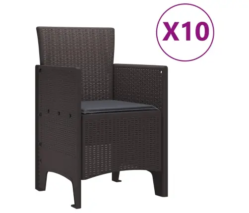 Dārza Galdu Komplekts 11 Pcs Brūna 250 X 100 X 73 Cm Vidaxl