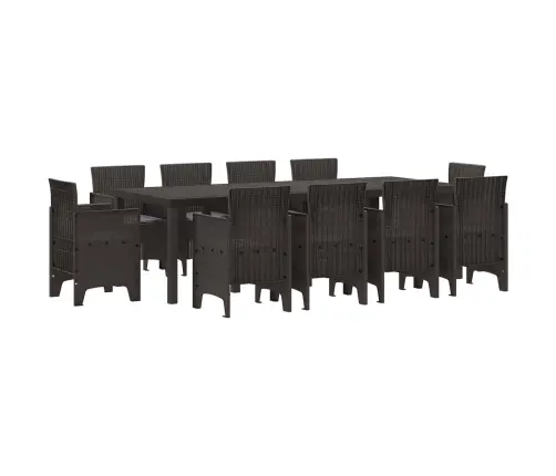 Dārza Galdu Komplekts 11 Pcs Brūna 250 X 100 X 73 Cm Vidaxl