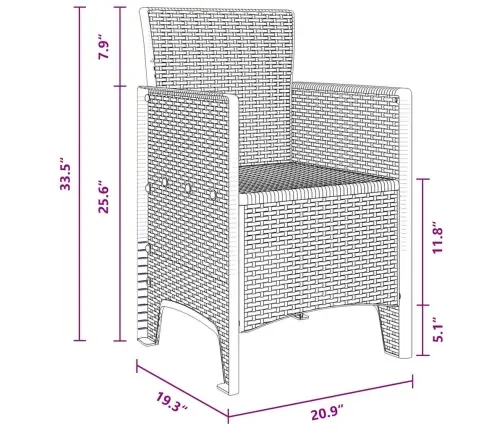 Dārza Galdu Komplekts 11 Pcs Brūna 250 X 100 X 73 Cm Vidaxl