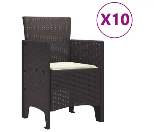 Sodo Valgomojo Komplektas 11 Pcs Ruda Polt Ratanas