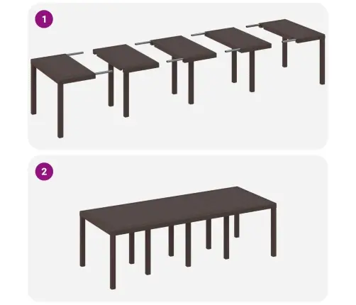 Dārza Ēdamistabas Komplekts 11 Pcs Brūna 250 X 100 X 73 Cm Vidaxl