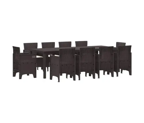 Sodo Valgomojo Komplektas 11 Pcs Ruda Polt Ratanas