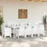 Dārza Ēdamistabas Komplekts 11 Pcs Balts 250 X 100 X 73 Cm Vidaxl