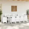 Dārza Ēdamistabu Komplekts 11 Pcs Balts 250 X 100 X 73 Cm Vidaxl