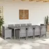 Dārza Ēdamgaldu Komplekts 11 Pcs Gaiši Pelēks Lieli Vidaxl