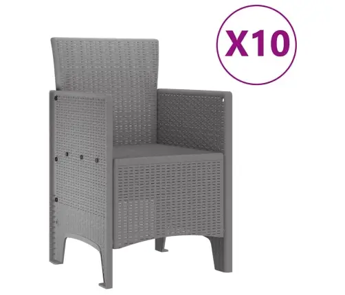 Dārza Ēdamgaldu Komplekts 11 Pcs Gaiši Pelēks Lieli Vidaxl