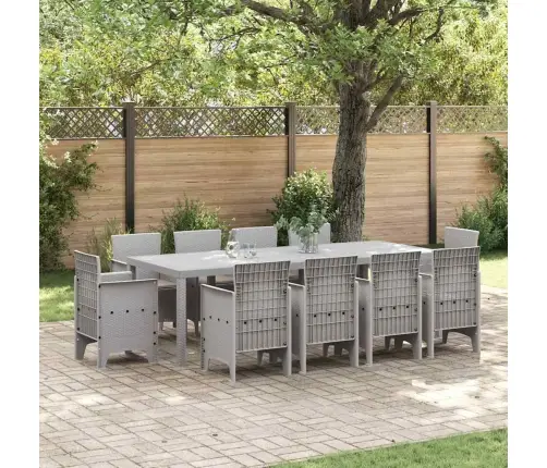 Sodo Valgomojo Komplektas 11 Pcs Šviesiai Pilka Polipropilenas