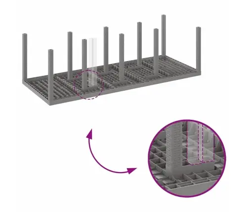 Sodo Valgomojo Komplektas 11 Pcs Šviesiai Pilka Polipropilenas