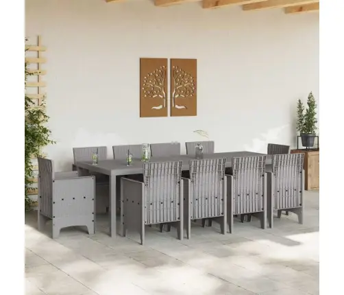 Sodo Valgomojo Komplektas 11 Pcs Šviesiai Pilka Polipropilenas