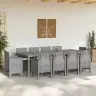 Dārza Ēdamgaldu Komplekts 11 Pcs Gaiši Pelēks 250 X 100 X 73 Cm Vidaxl