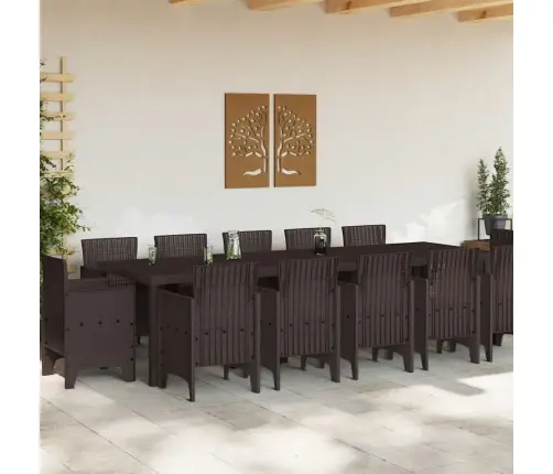 Aia Söögilaudade Komplekt 13 Pcs Pruun Polürooster