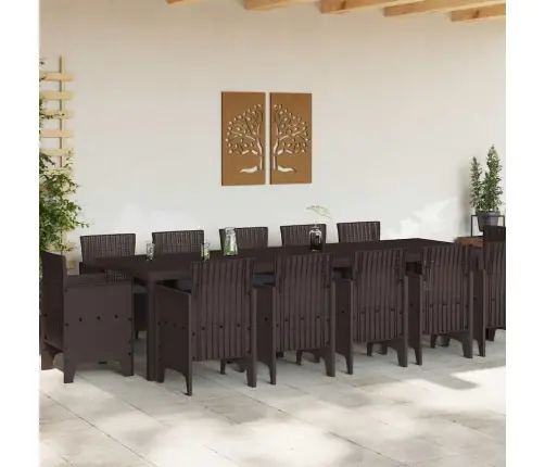 Dārza Ēdamkomplekts Ar Spilveniem 13 Pcs Brūns Un Antracīts Vidaxl