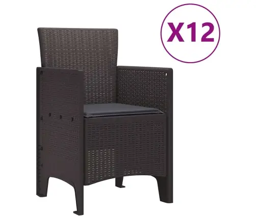 Dārza Ēdamkomplekts Ar Spilveniem 13 Pcs Brūns Un Antracīts Vidaxl